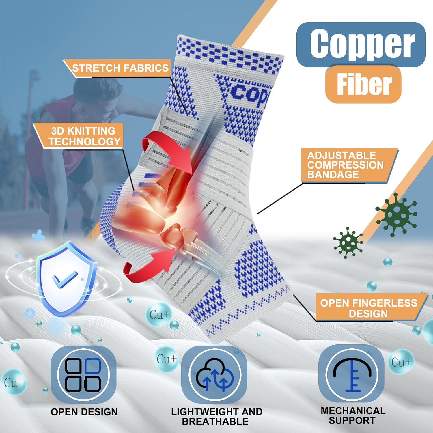Thumbnail 1 de LISEPWU Copper Ankle Brace 1 sleeve