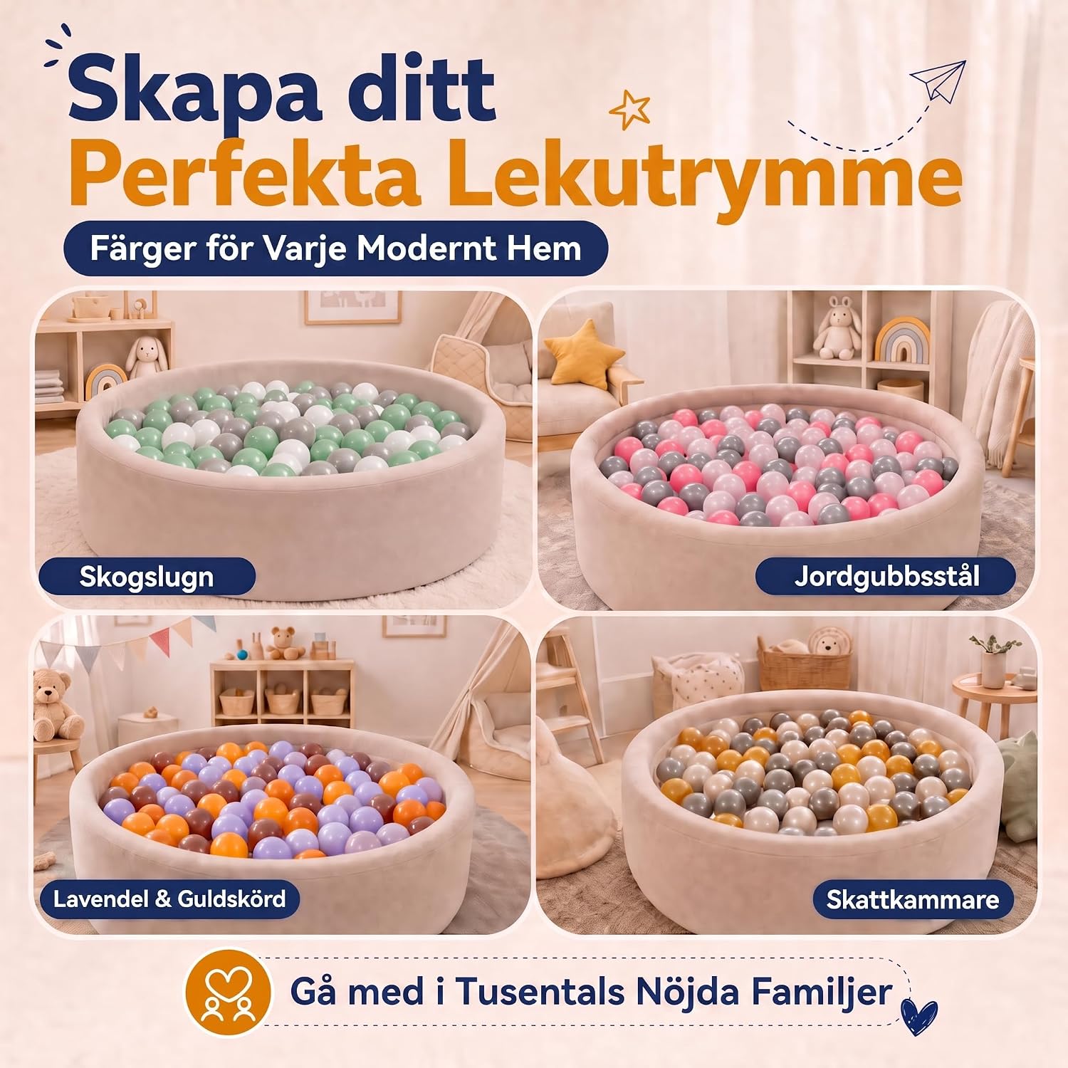 Detalle de all Kids United lekbollar i plast, Ø6 cm, för bollhav och vattenlek
