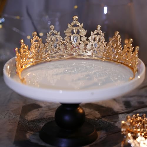 Thumbnail 6 de HPMAISON tiara de corona con cristales rojos y diseño de hojas