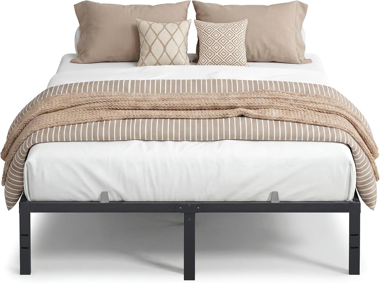 Detalle de VASAGLE URMB651BD02 Queen Metal Bed Frame, 14-Inch Platform with Storage