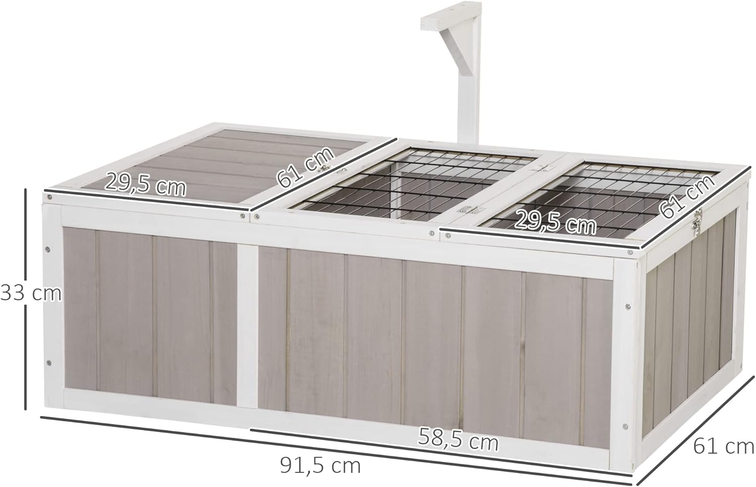 Thumbnail 6 de PawHut Maison enclos pour tortue 91,5×61×33 cm 🐢