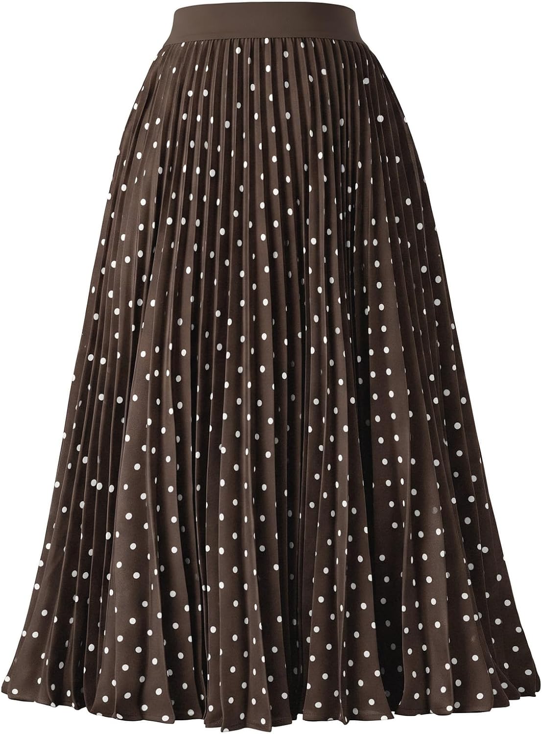 Detalle de GRACE KARIN Pleated Chiffon A-Line Midi Skirt with Elastic Waist