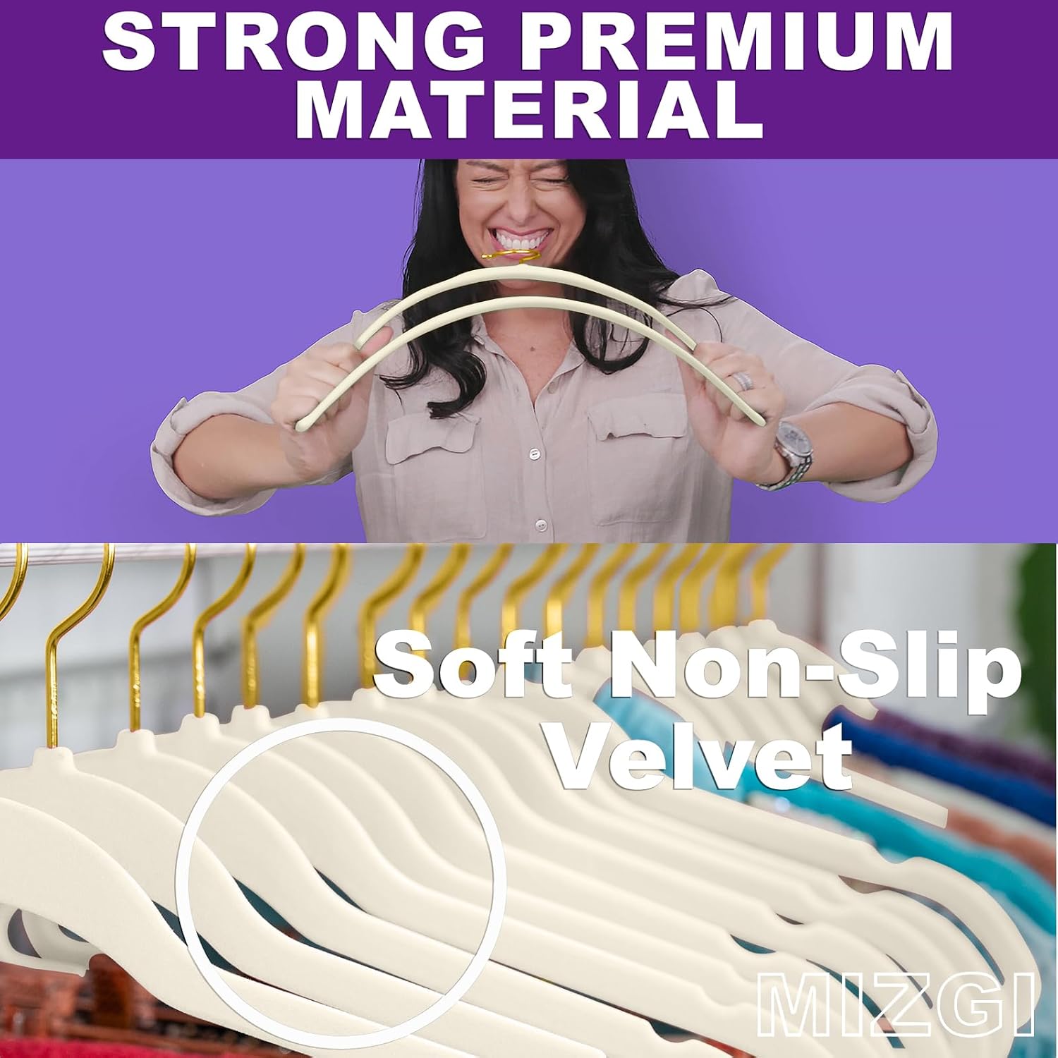 Detalle de MIZGI Velvet Hangers 50-Pc