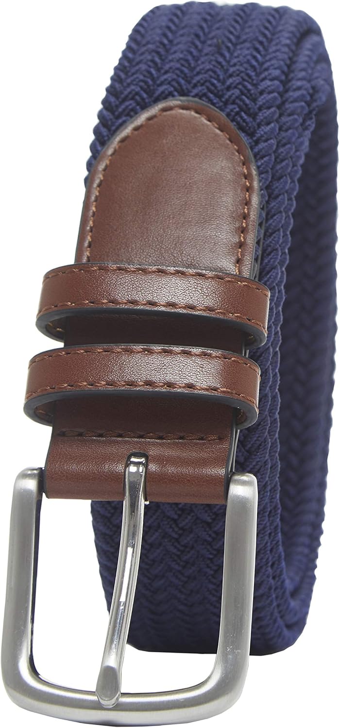 Detalle de Amazon Essentials Men's Stretch Woven Braid Belt for Jeans