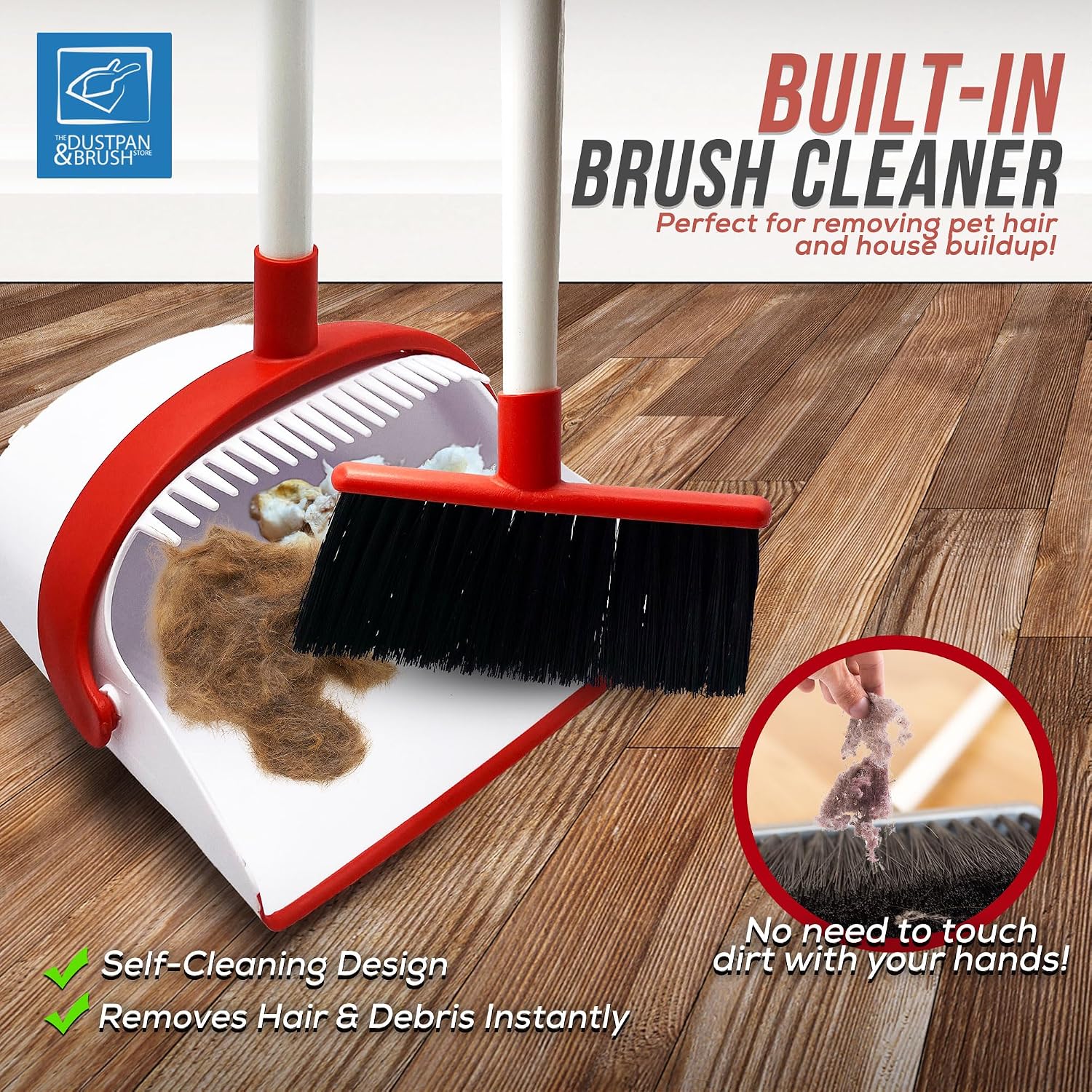 Detalle 2 de Long Handled Dustpan and Brush Set — Tall 1.0m 🧹