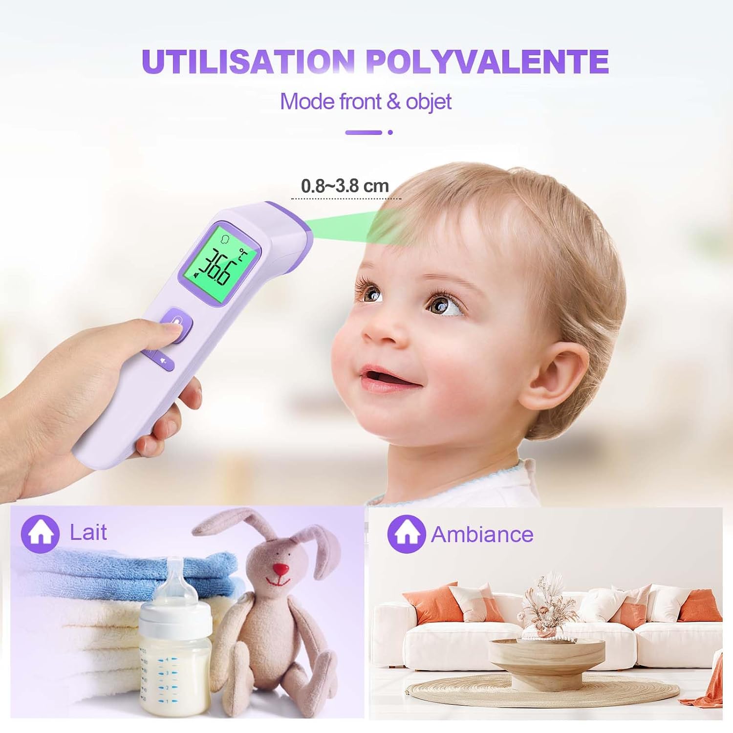 Detalle 2 de Viproud Thermomètre frontal 35 enregistrements 🌡