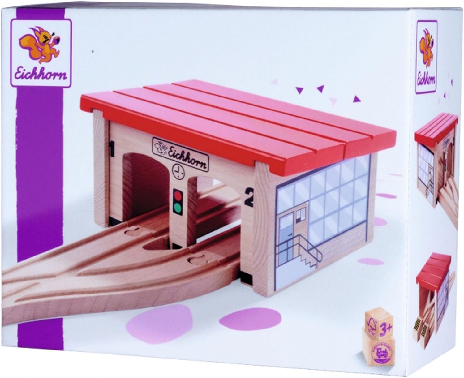 Thumbnail 6 de Eichhorn Rail 100006502 Locomotive Shed — 6 Pieces, FSC Beech Wood, Compatible with Other Rail Systems