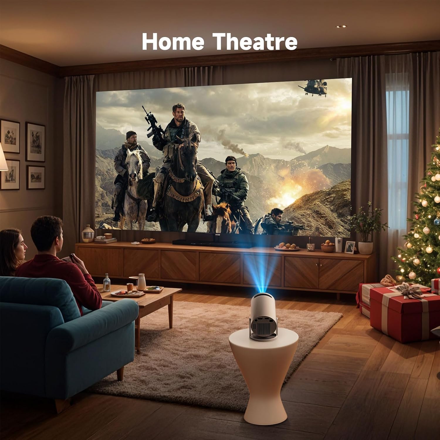 Thumbnail 6 de INMOZATA Mini Projector with Built-in Android TV (4K/1080p), Bluetooth 5.4, Wi‑Fi 6, and Auto Keystone