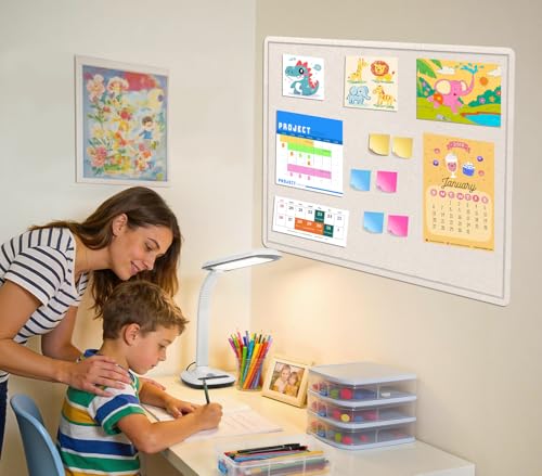 Detalle de Pinnwand Filztafel 88 × 59 cm von HEDOBCESO mit 20 Pinnnadeln – faltbar, selbstklebende Sichttafel