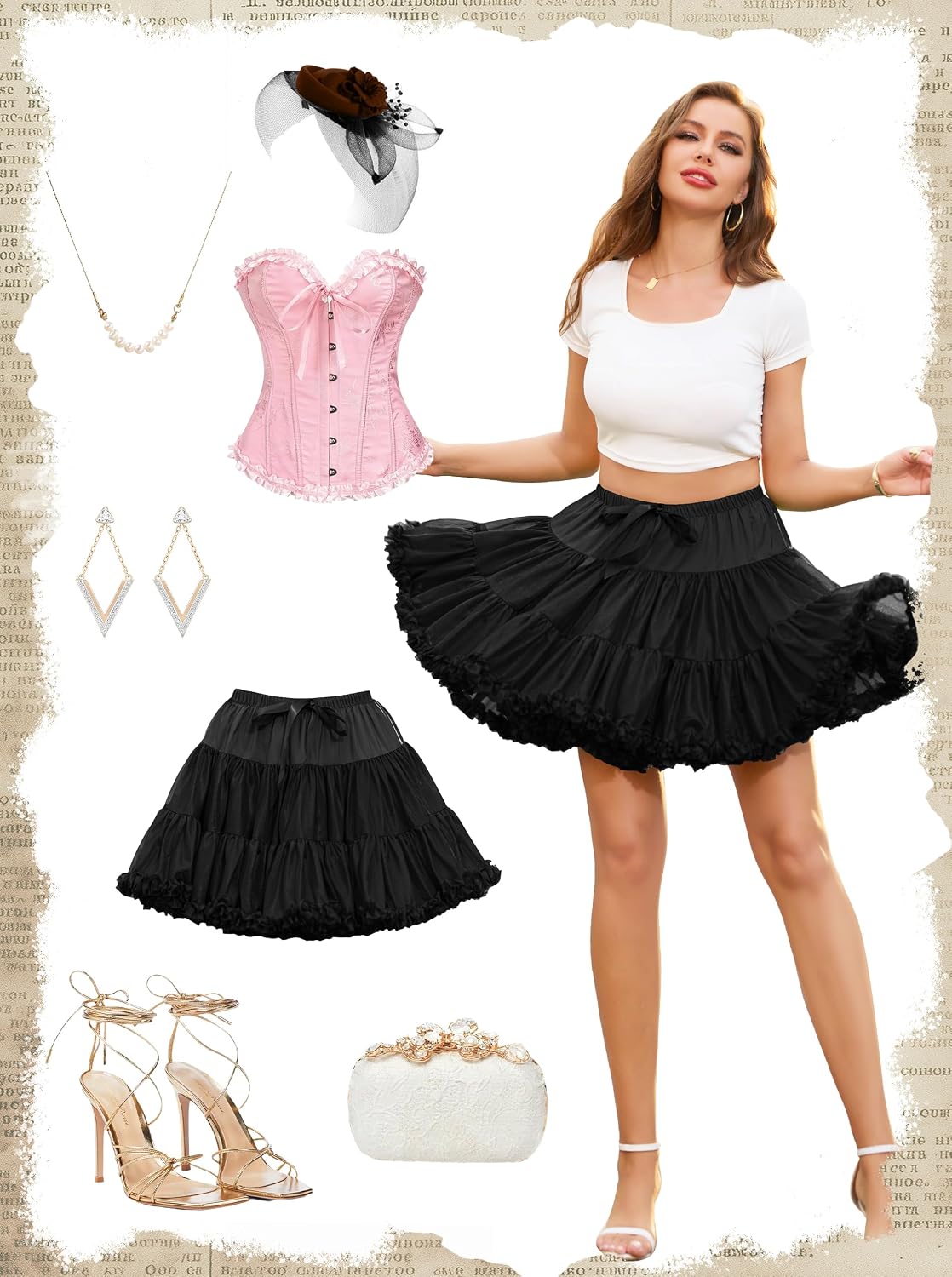 Thumbnail 4 de Wikoan Jupon sous robe années 50 en tulle – Petticoat A-line rockabilly (S à XXL)