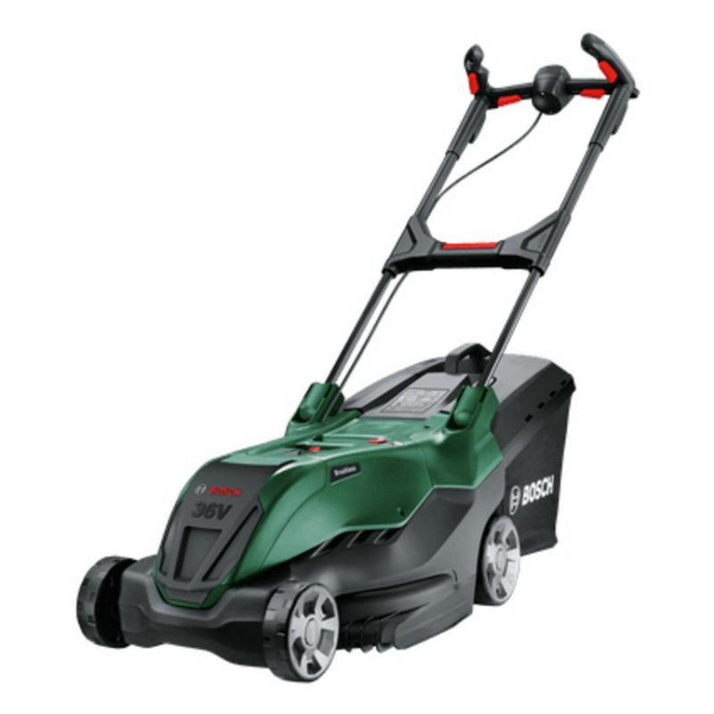 Detalle de Bosch AdvancedRotak 36V, ancho de corte 40 cm, batería de 36V/4Ah