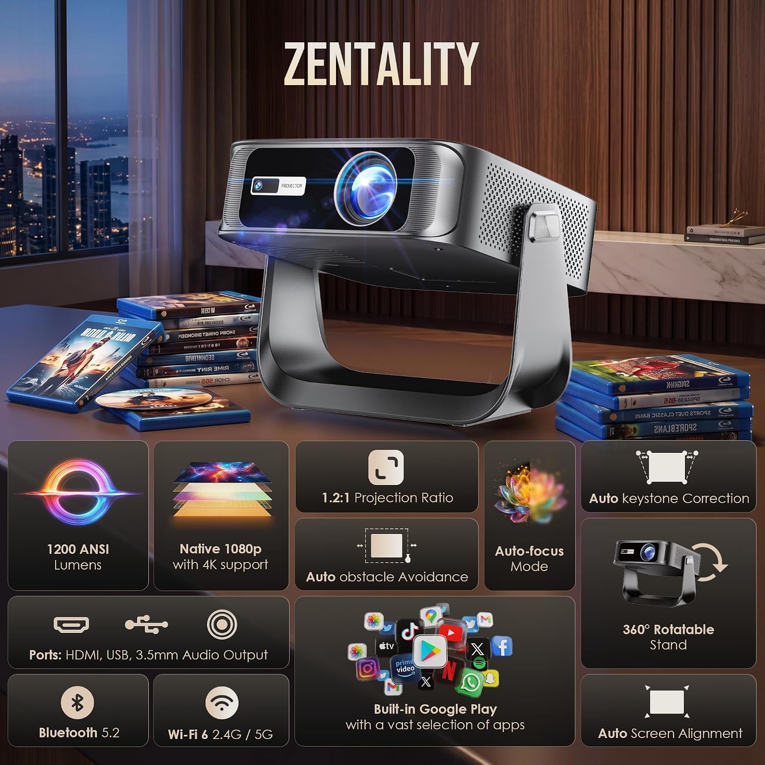 Thumbnail 2 de ZENTALITY Mini Projector
