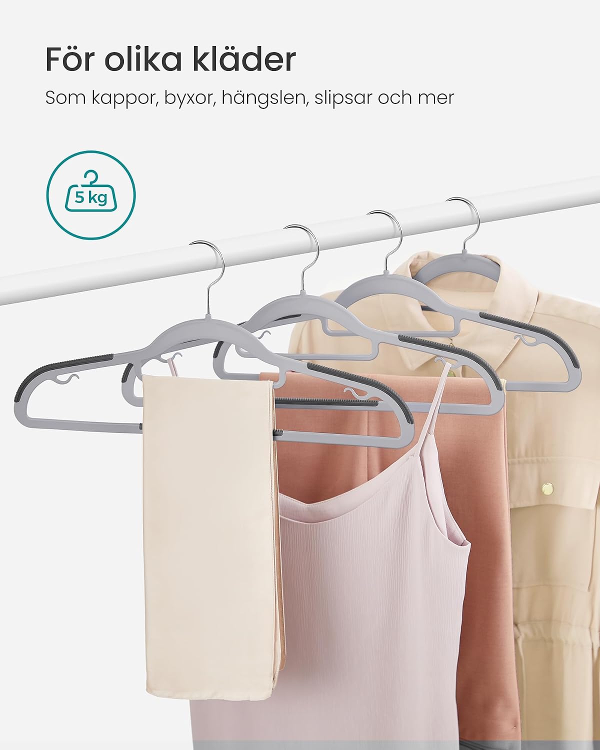 Thumbnail 6 de SONGMICS CRP20G50 klädhängare i ABS-plast, 50-pack med halkskydd