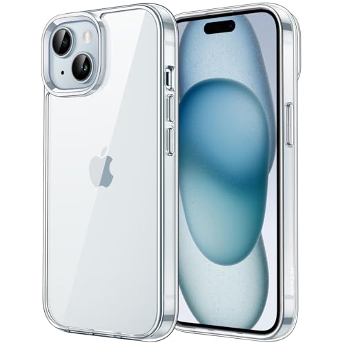 Detalle de JETech Funda transparente para iPhone 15 (6,1'') - Anti-amarillamiento, protección básica y carga inalámbrica plana