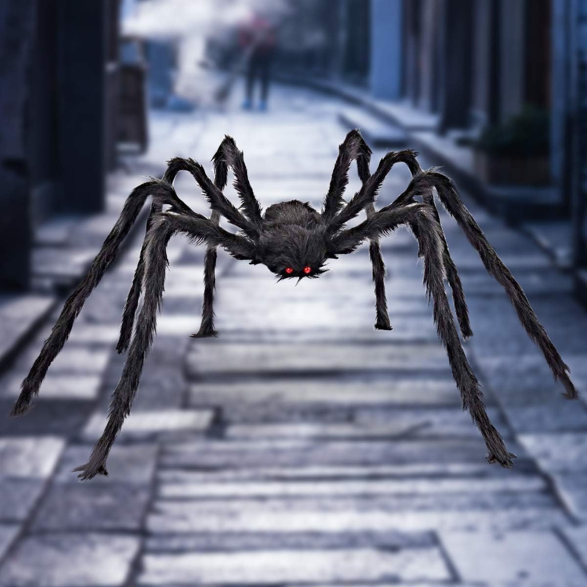 Detalle de Libay Libay-15 Giant Halloween Spider, 79-Inch Black Hairy Decor