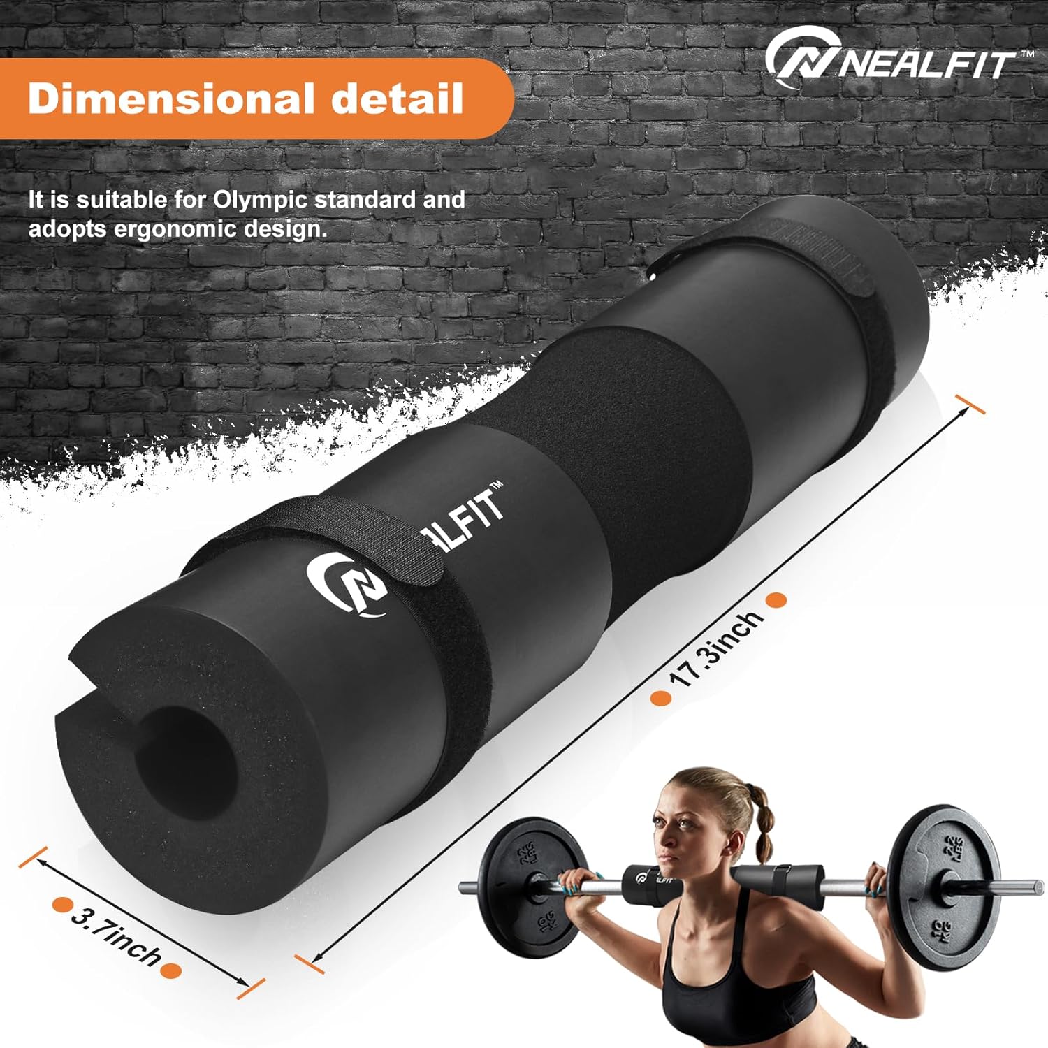 Detalle 2 de NEALFIT squat bar pad for weightlifting