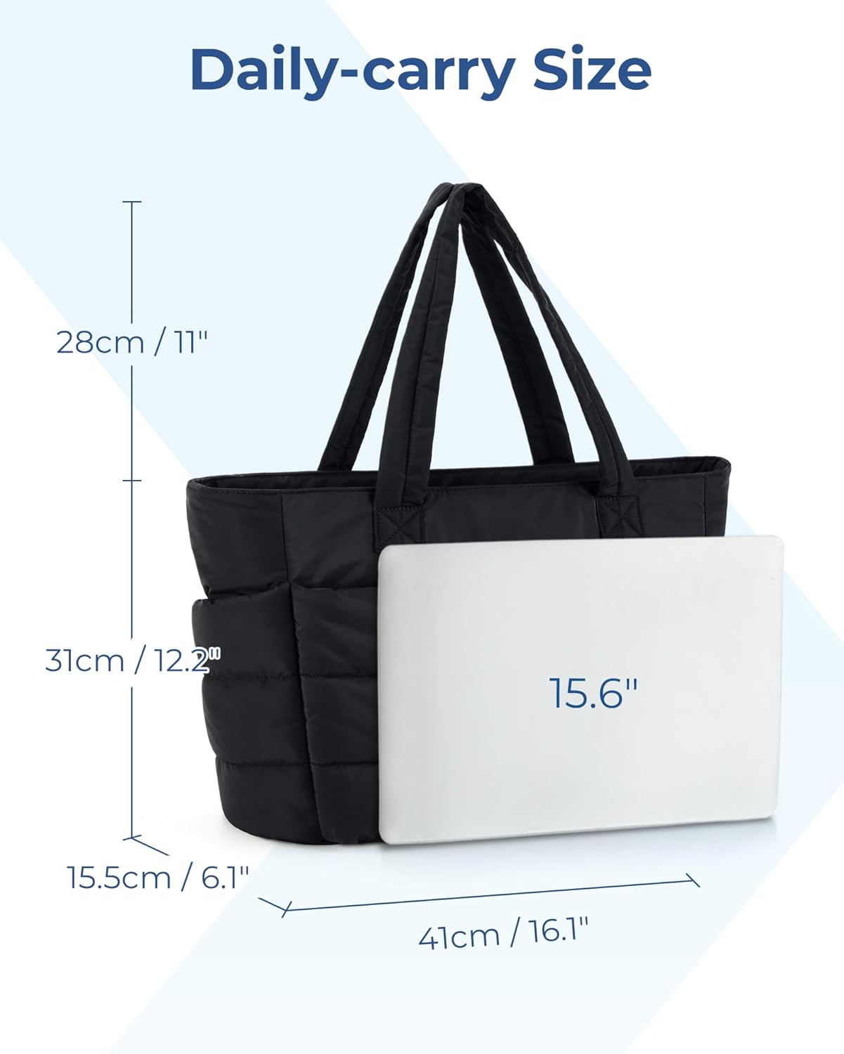 Thumbnail 2 de bagsmart Handtasche Puffy Tote 20 L Schwarz