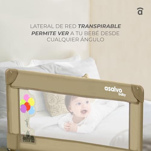 Thumbnail 9 de Asalvo Barrera de Cama Protección Anticaídas 90 cm – Barandilla Plegable y Portátil, blanca