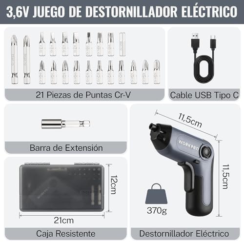 Detalle 2 de WORKPRO Perceuse Visseuse 6Nm avec LED