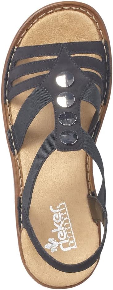 Detalle de Rieker Femme Sandales 62831 – Sandales à lanières confortables et polyvalentes