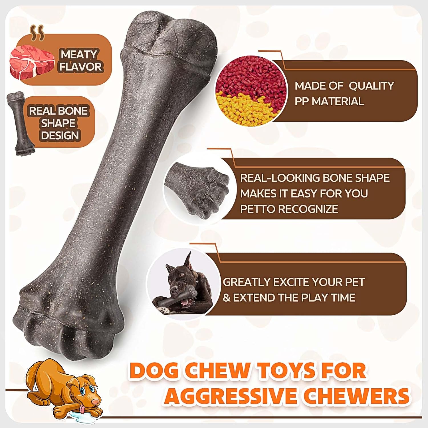 Detalle de Dog Chew Toy for Aggressive Chewers, Nylon