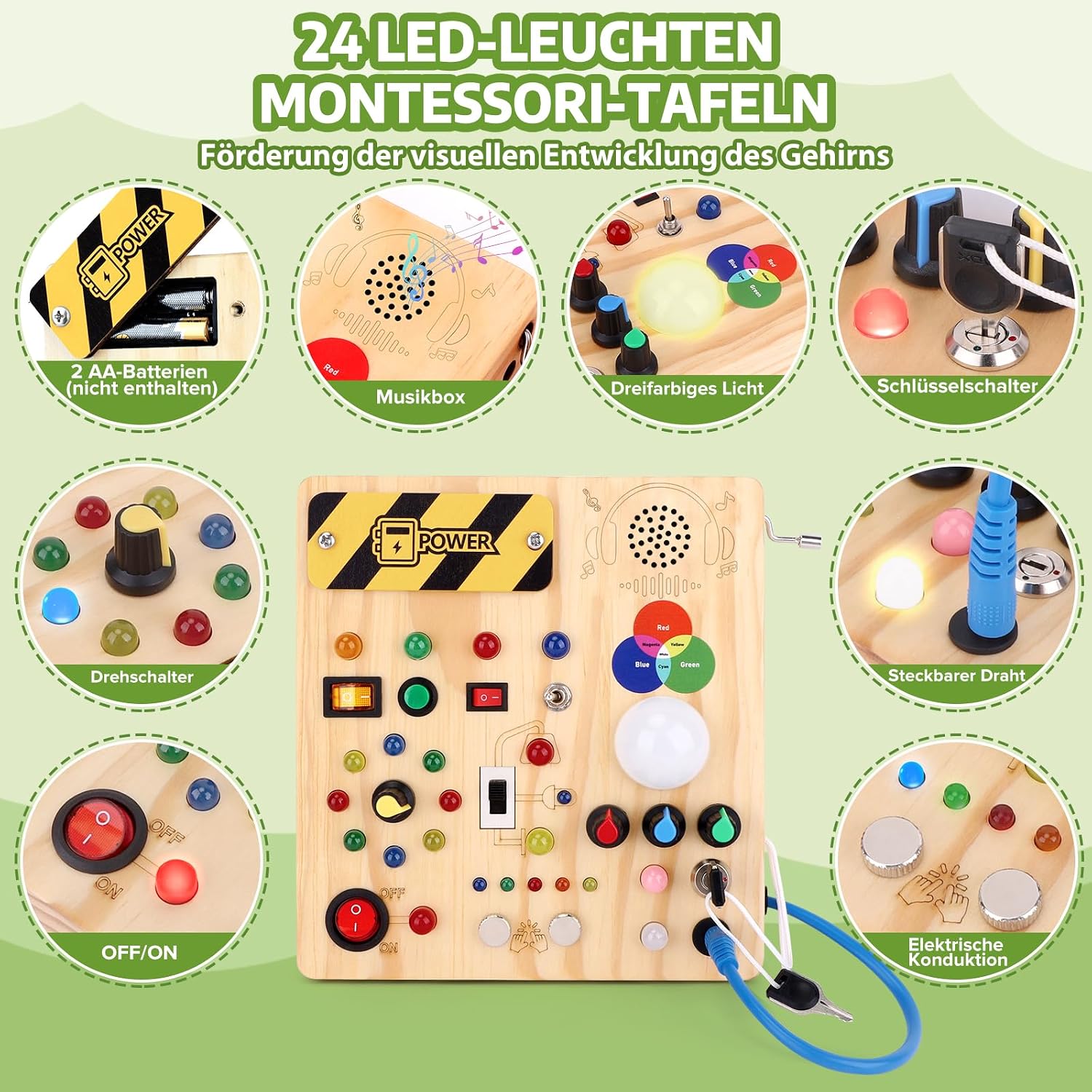 Detalle 2 de Montessori Busy Board 18,4 x 17 cm