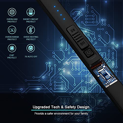 Detalle de SUPRUS Briquet électrique Arc – Rechargeable, sans flamme, USB, sécurité et verrouillage, Noir