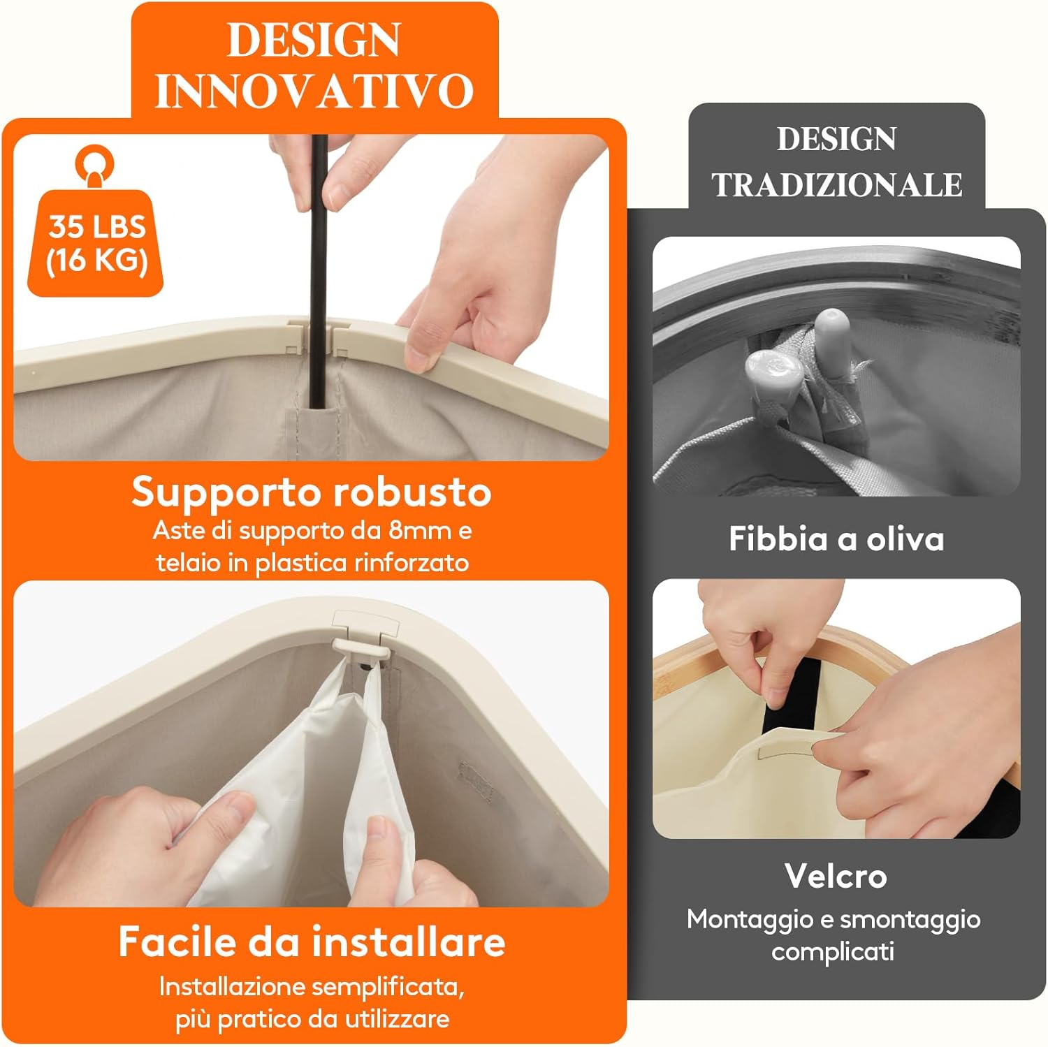 Thumbnail 3 de Lifewit Cesto Portabiancheria 105 L