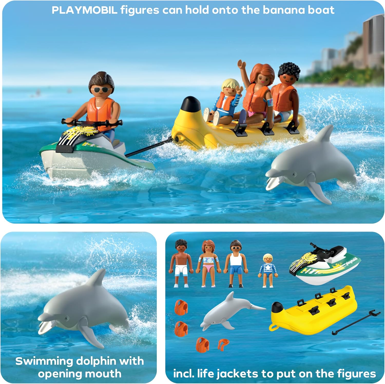 Thumbnail 3 de PLAYMOBIL Vacation on The Beach 71905 Bananenboot-Tour (ab 4 Jahren) mit Jet Ski & Figuren