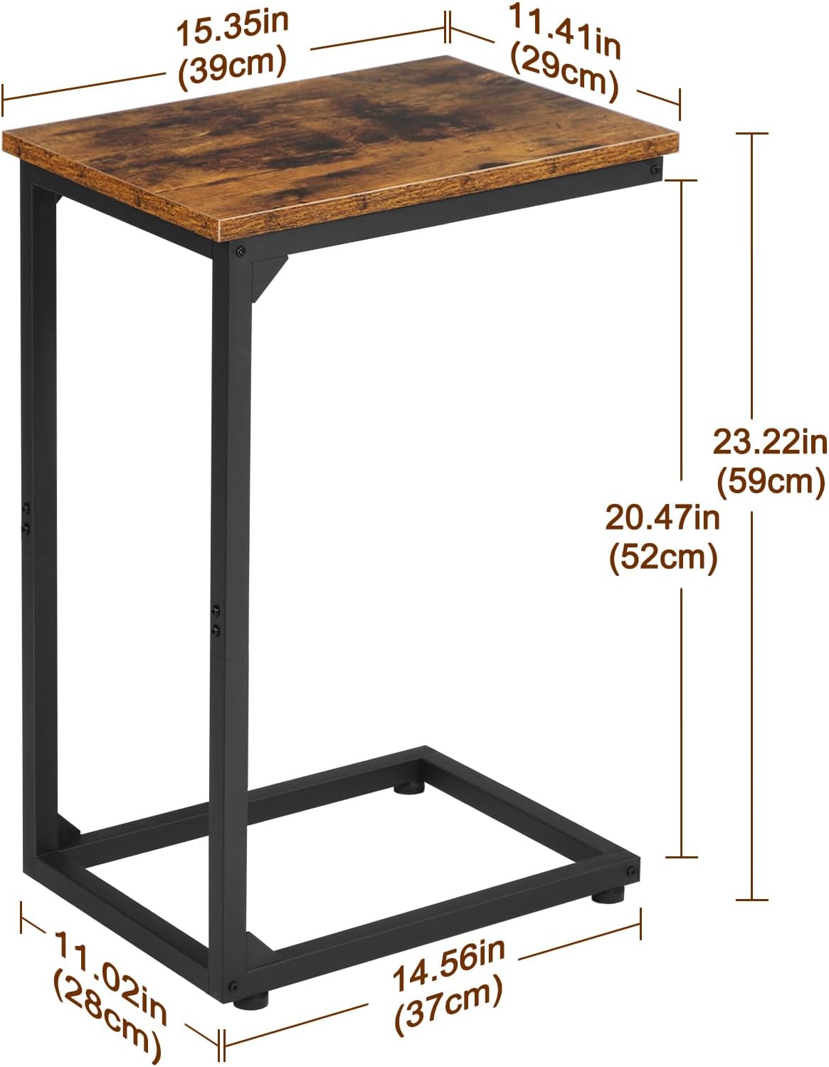 Detalle de AMHANCIBLE C-Shaped Side Table (UHET02CBR-1) for small spaces