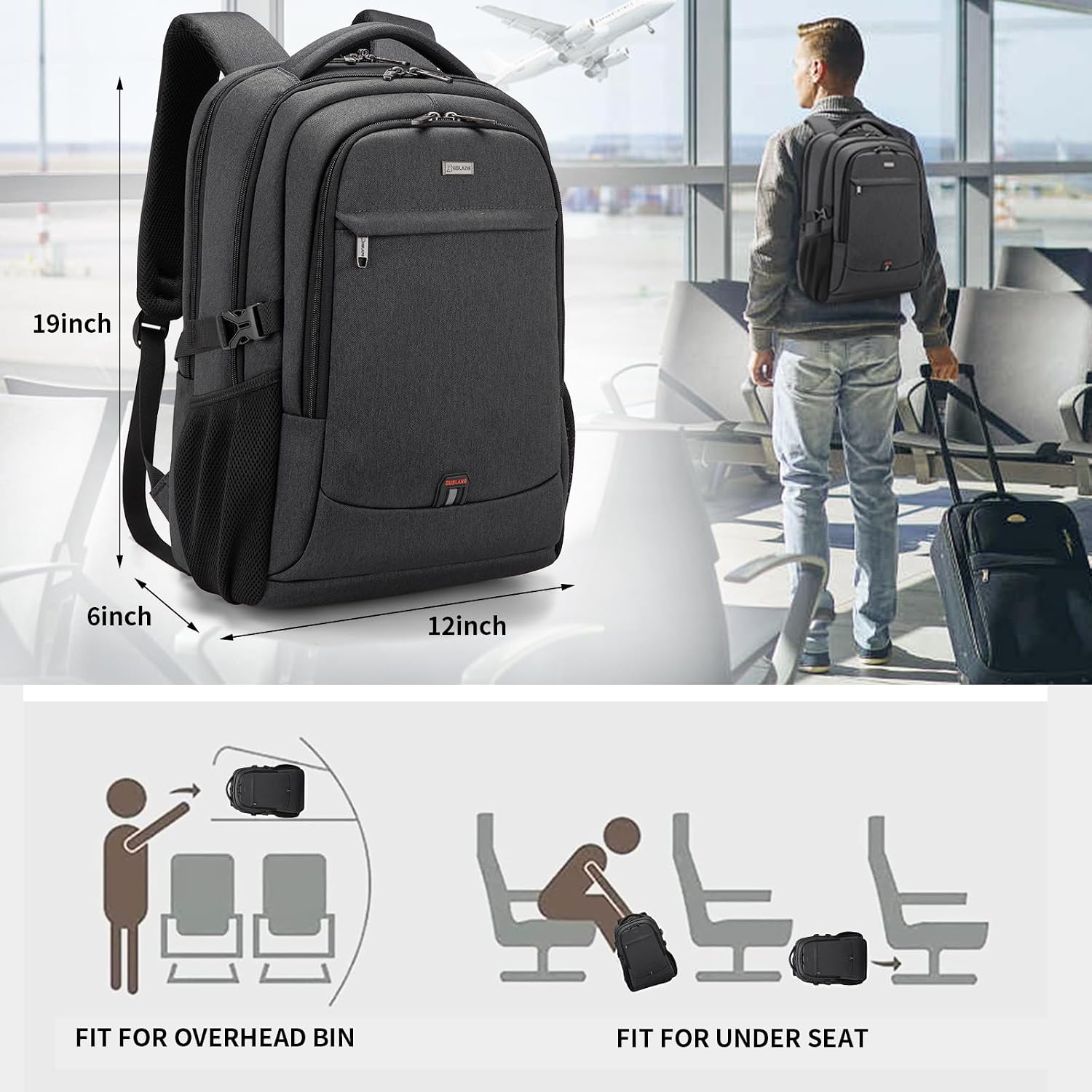 Thumbnail 6 de DUSLANG Laptop Backpack 17 Inch