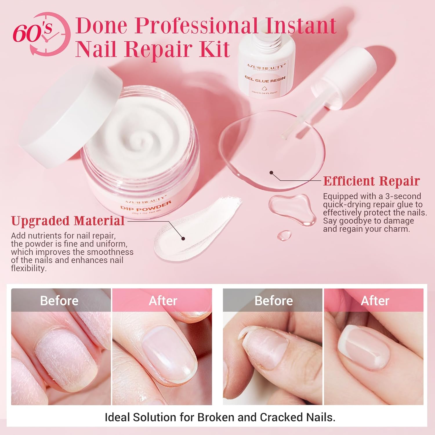 Thumbnail 1 de AzureBeauty Nail Repair Kit Transparent Crystal for Broken Nails