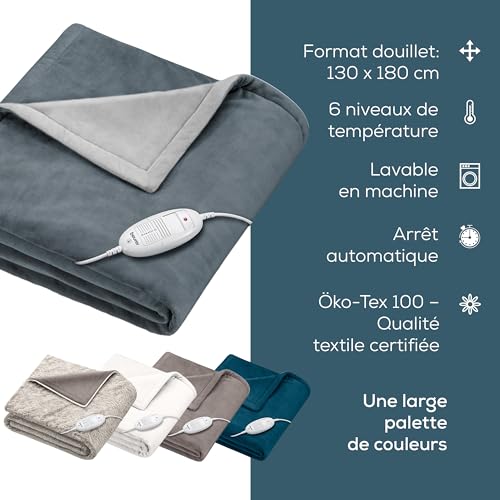 Thumbnail 8 de Beurer HD 75 Cozy – Couverture chauffante effet fourrure, 6 niveaux, gris foncé