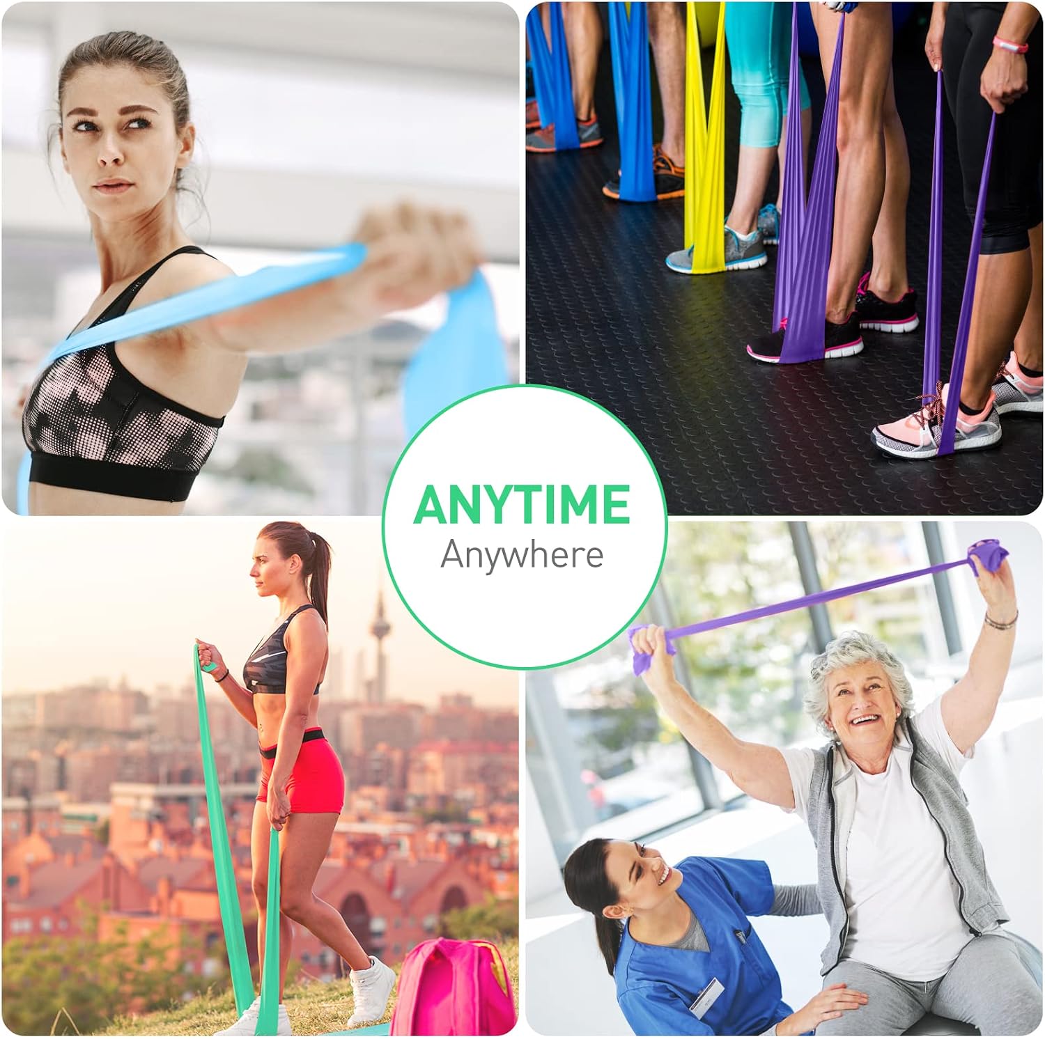 Thumbnail 5 de GIEMIT Resistance Bands Set 4 Levels 59in
