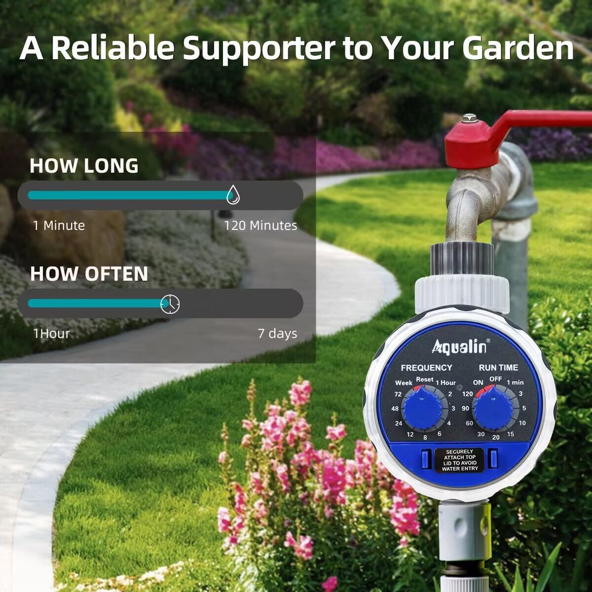Detalle de Aqualin Water Timer: Automatic Garden Irrigation Timer for 3/4" Hose