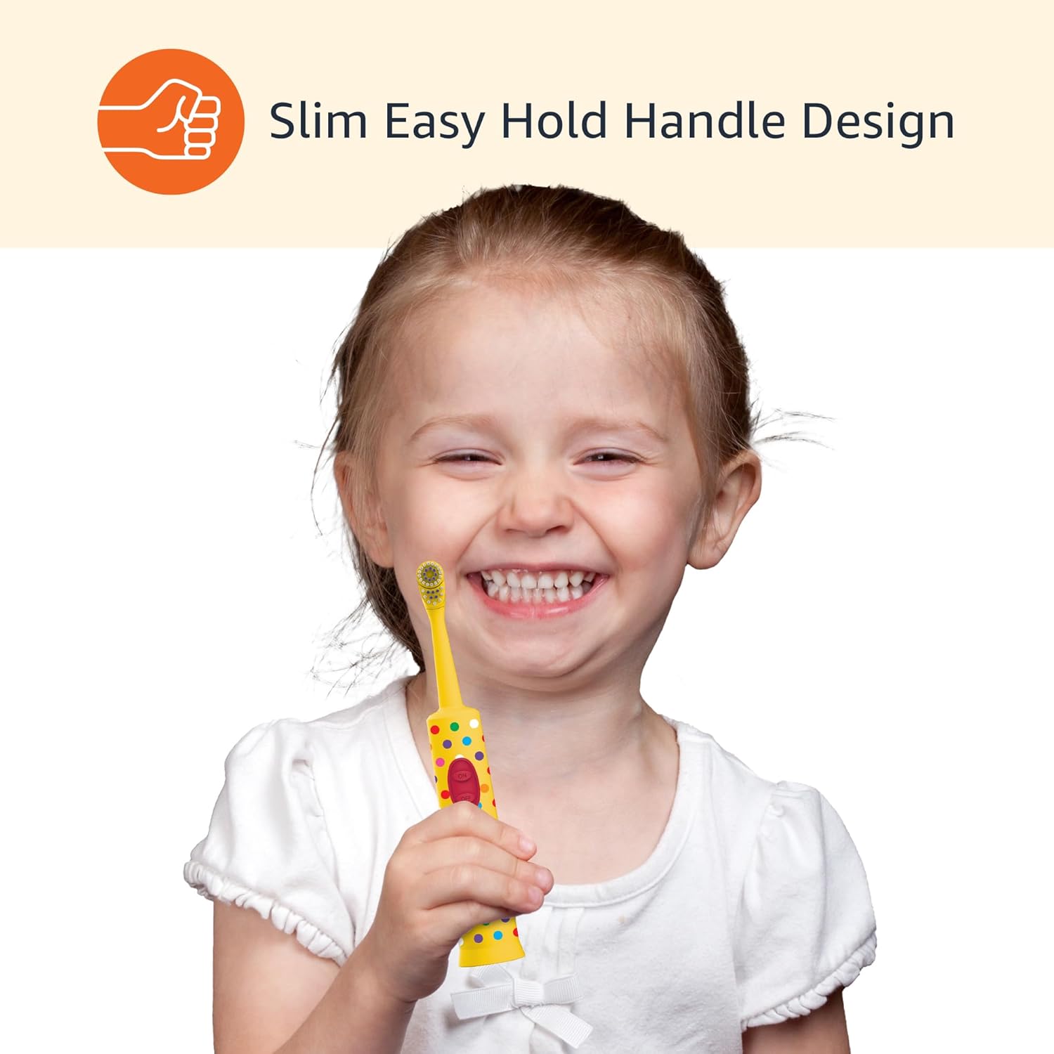 Detalle de Amazon Basics Kids Battery-Powered Toothbrush Set (Ages 4+) — 2 Count