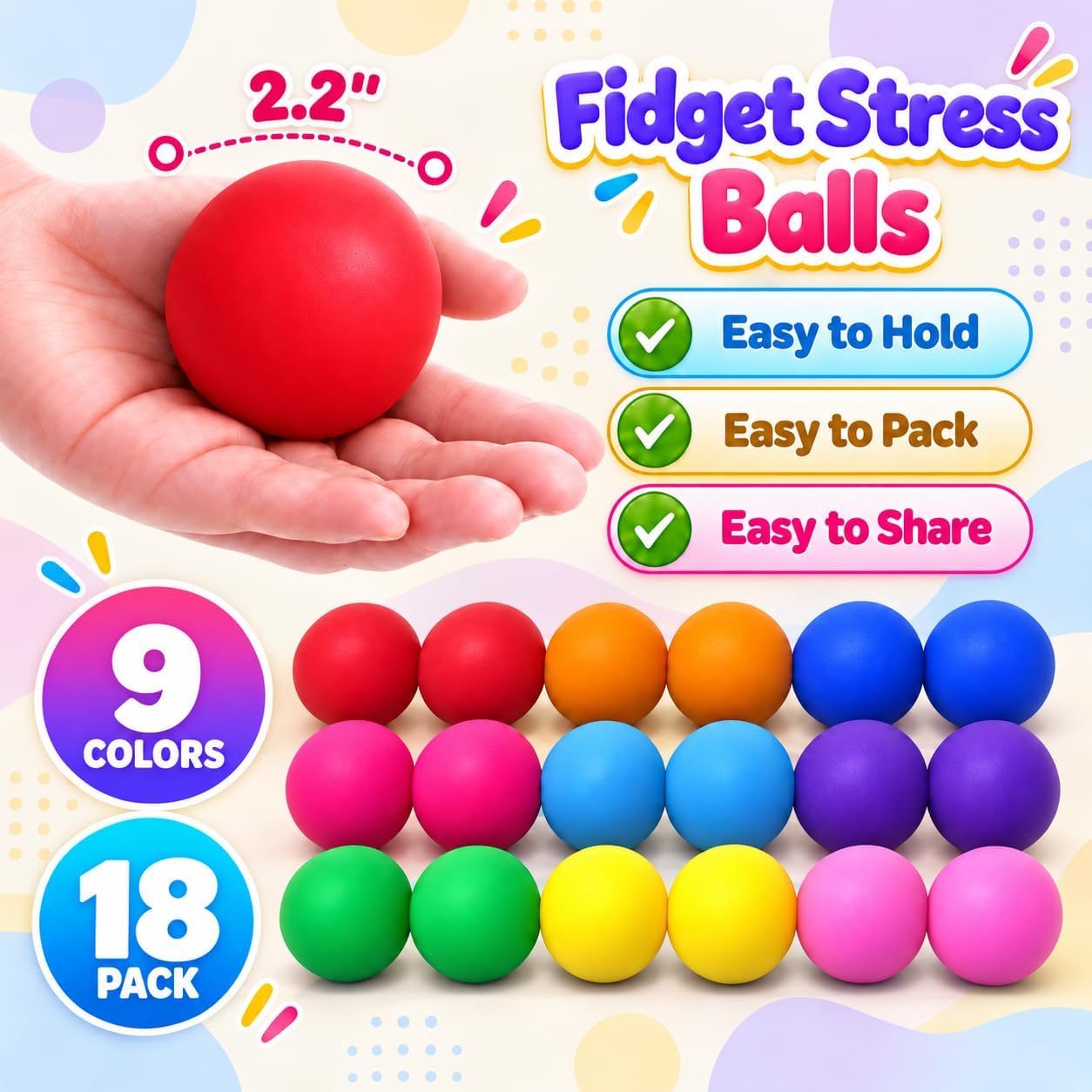 Detalle 1 de Stress Balls, 18-Pack