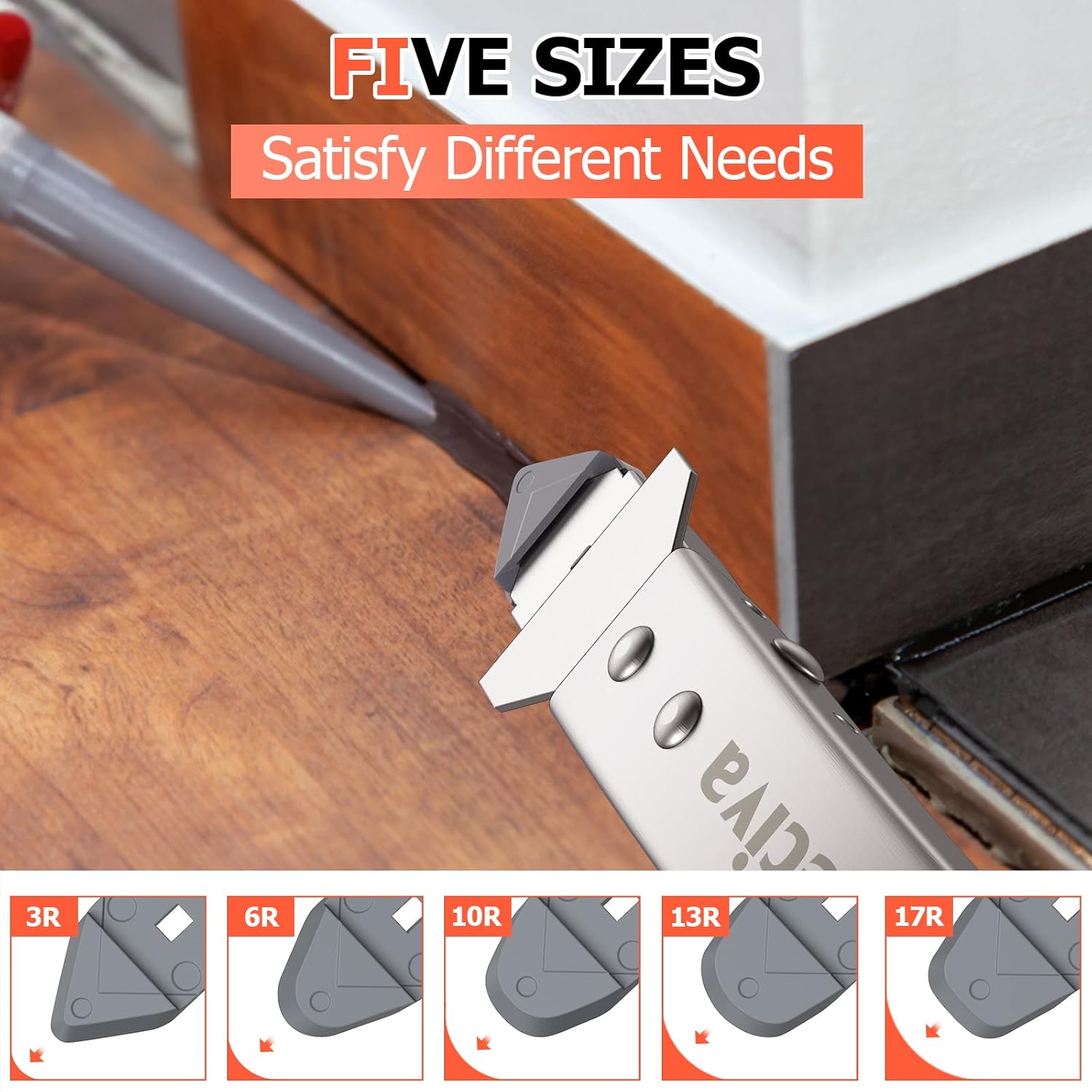 Detalle 2 de Stainless 4 in 1 caulking tool set