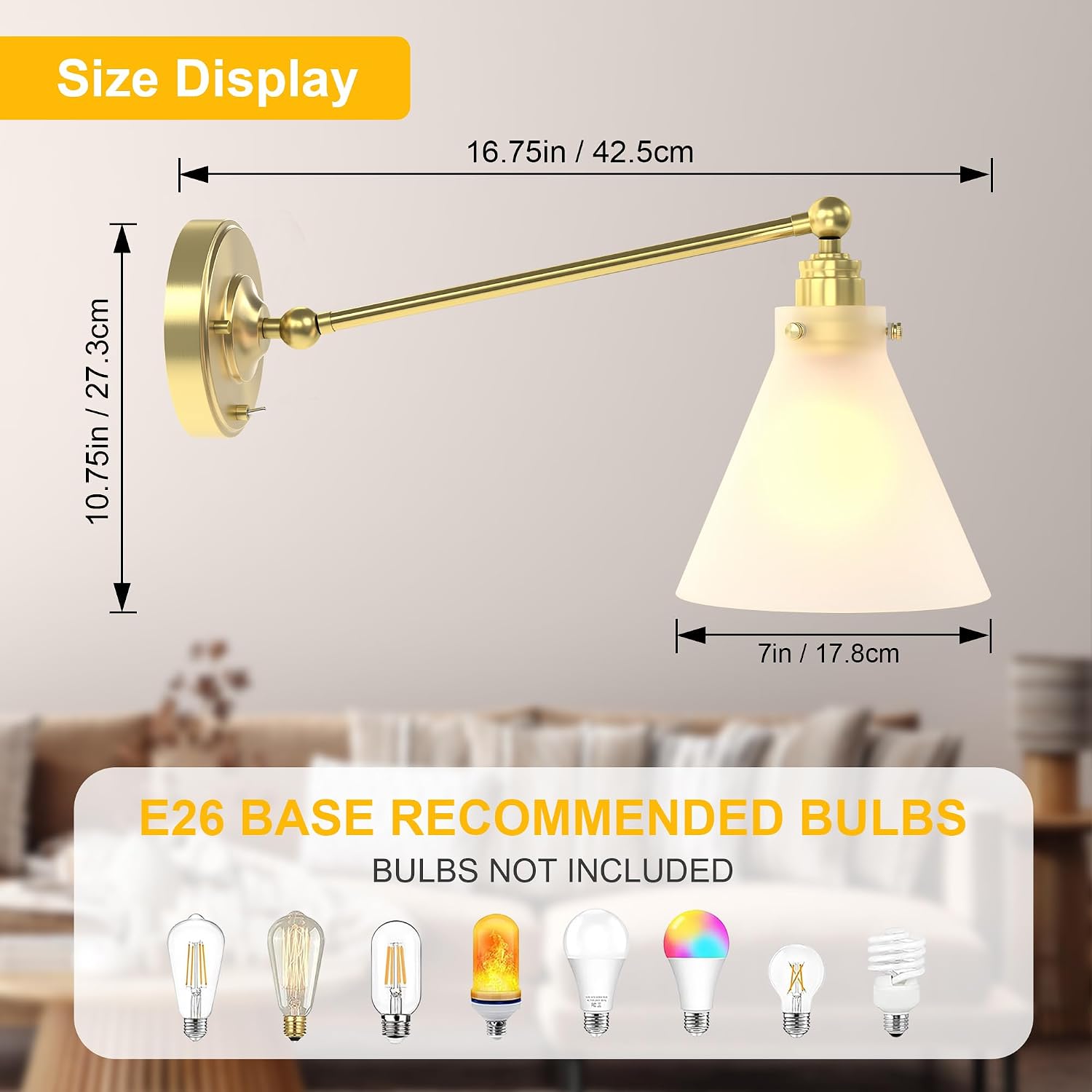 Detalle de LPRZSG Wall Sconce with E26 Socket