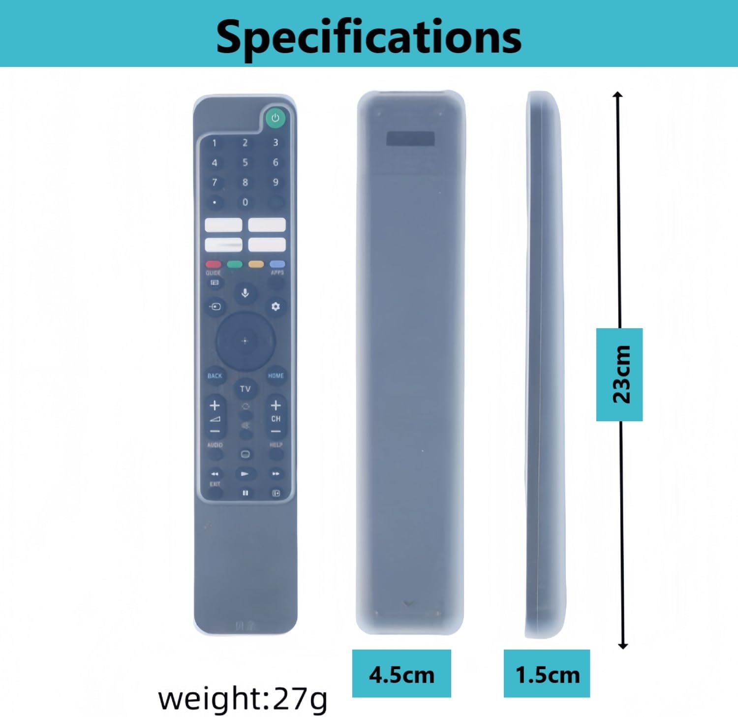 Detalle de Remote Cover for Sony Bravia TV Remote RMF-TX621E / RMF-TX500U – Shockproof, Anti-Slip Silicone Case