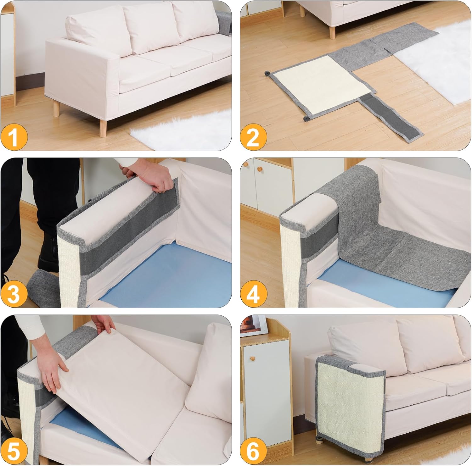 Thumbnail 4 de Uross Natural Sisal Cat Couch Protector for Corner Sofa ๐ฑ