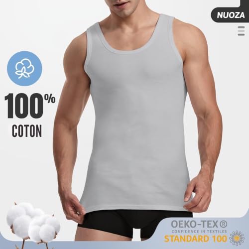 Detalle 2 de NUOZA Débardeur Homme 3 Pack 100% Coton – Confort journalier sans manches