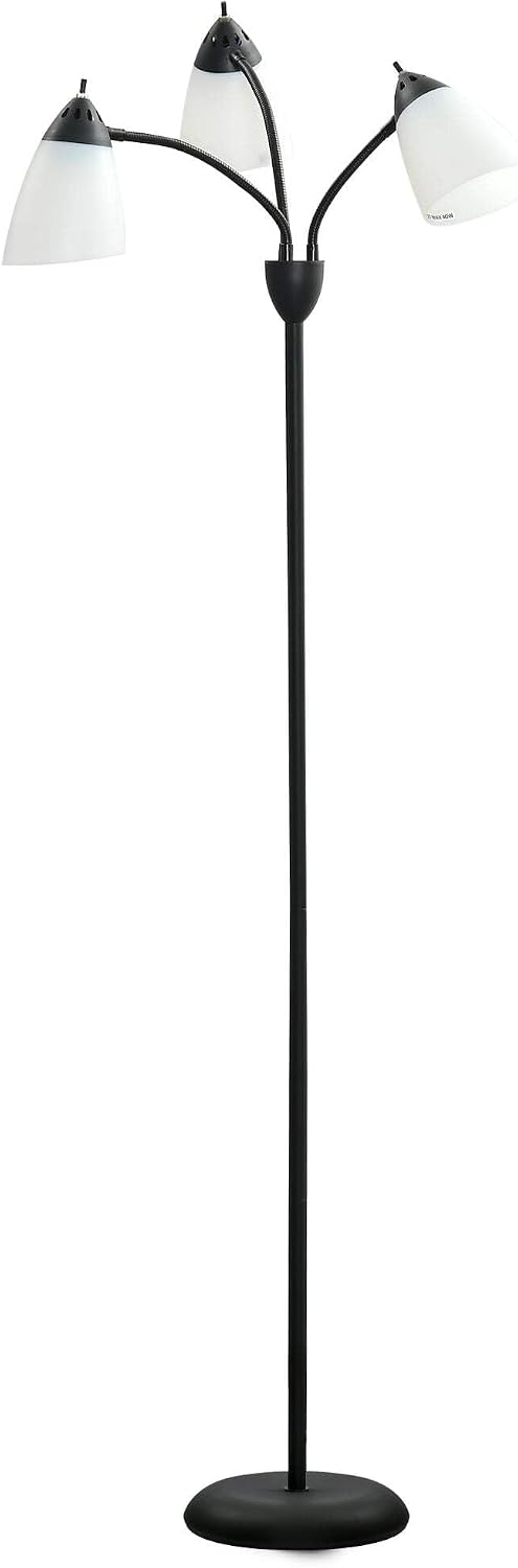 Detalle de HOMCOM B31-389V70 Arc Tree Floor Lamp, 3 Adjustable Lights, Black