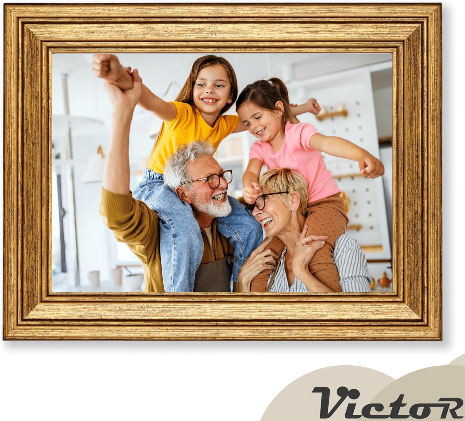 Thumbnail 3 de Cadre photo Victor Goya doré style vintage en 15x21 cm (A5)