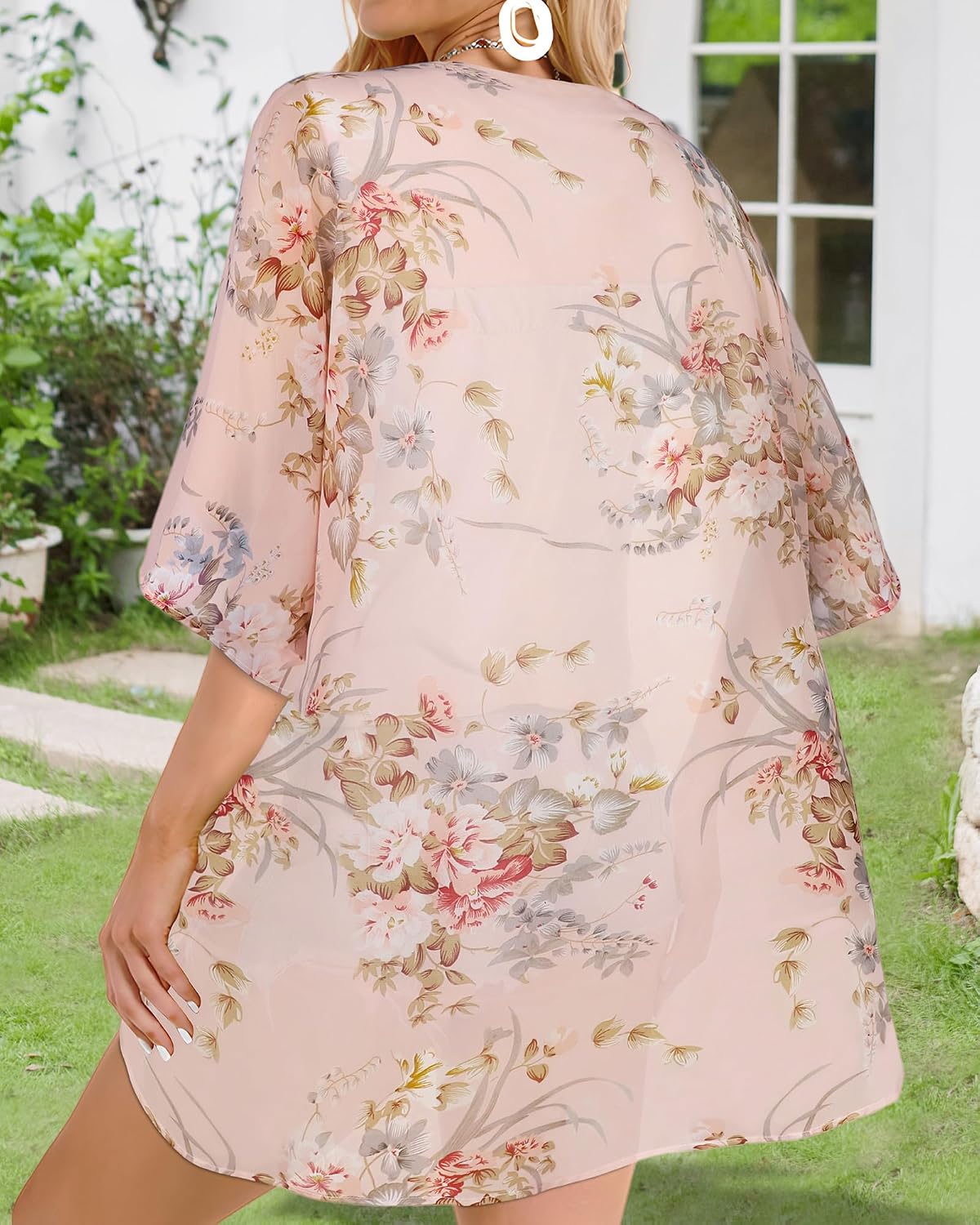 Thumbnail 5 de Gosunny Damen Sommer-Tops Strand-Kimono im Boho-Stil als Bikini-Cover-up (Oversize, Blumendruck)
