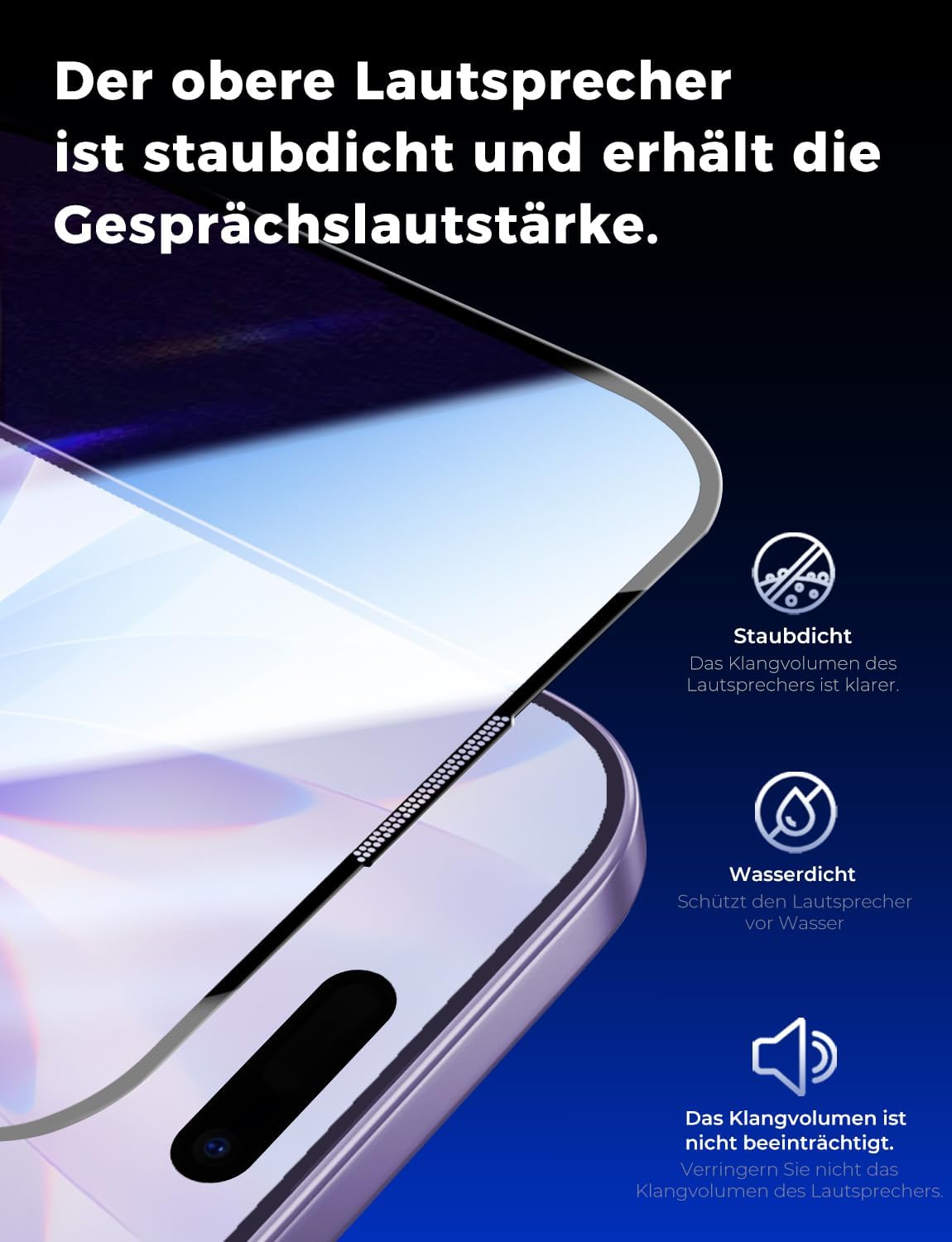 Detalle 2 de MAGIC JOHN 2er-Pack Schutzglas für iPhone 17, 6,3 Zoll – 9H HD Klar, Blasenfrei, Auto-Staubentfernung