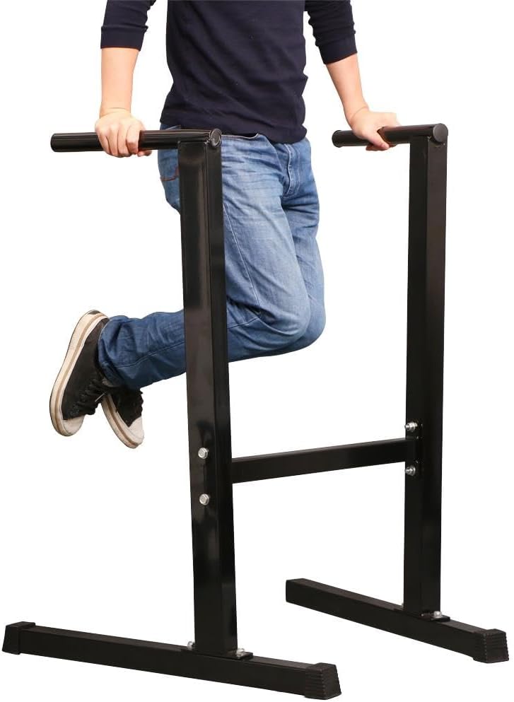 Detalle de Yaheetech Dip Station per Allenamento Gym Home — Stazione Fitness in Acciaio, Dip Parallele e Trazioni