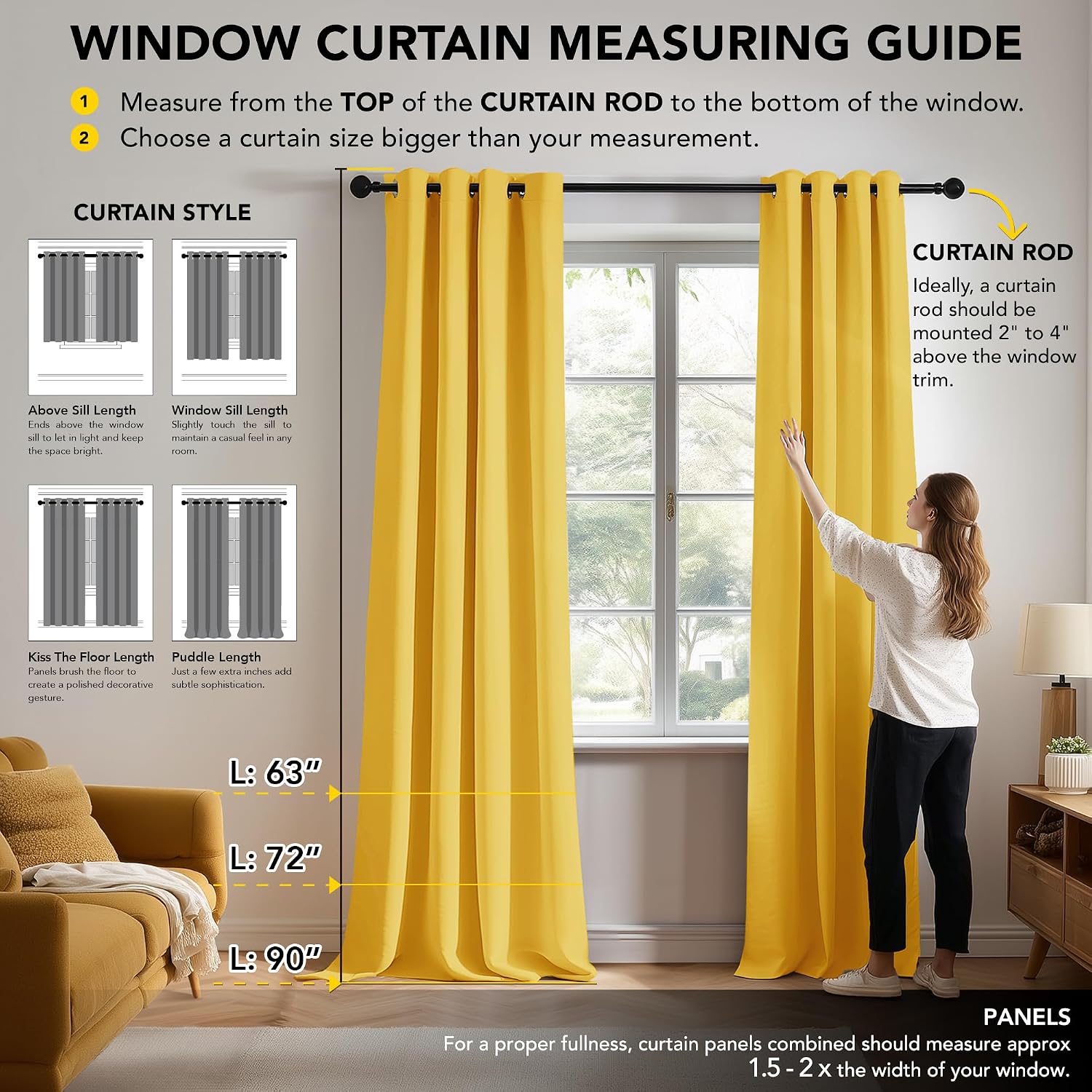 Detalle de Deconovo Blackout Curtains 46x63 Inch panels 🏡