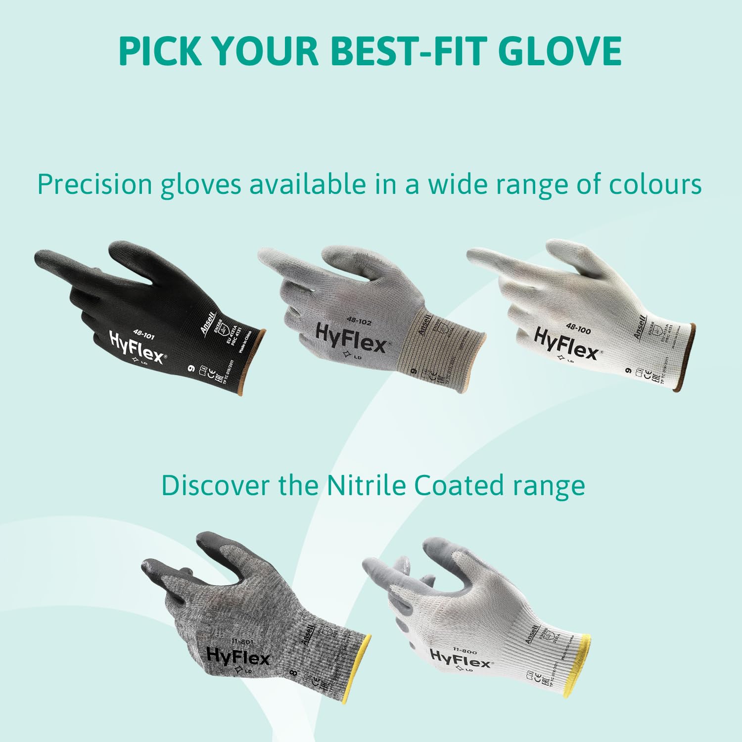 Thumbnail 6 de Ansell HyFlex 11-800 nitrile work gloves, 12 pairs