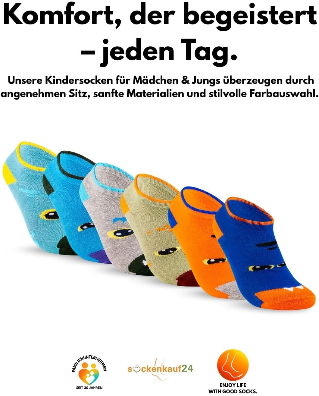 Thumbnail 5 de 10 Paar Kinder Sneaker Socken aus Baumwolle – Jungen & Mädchen